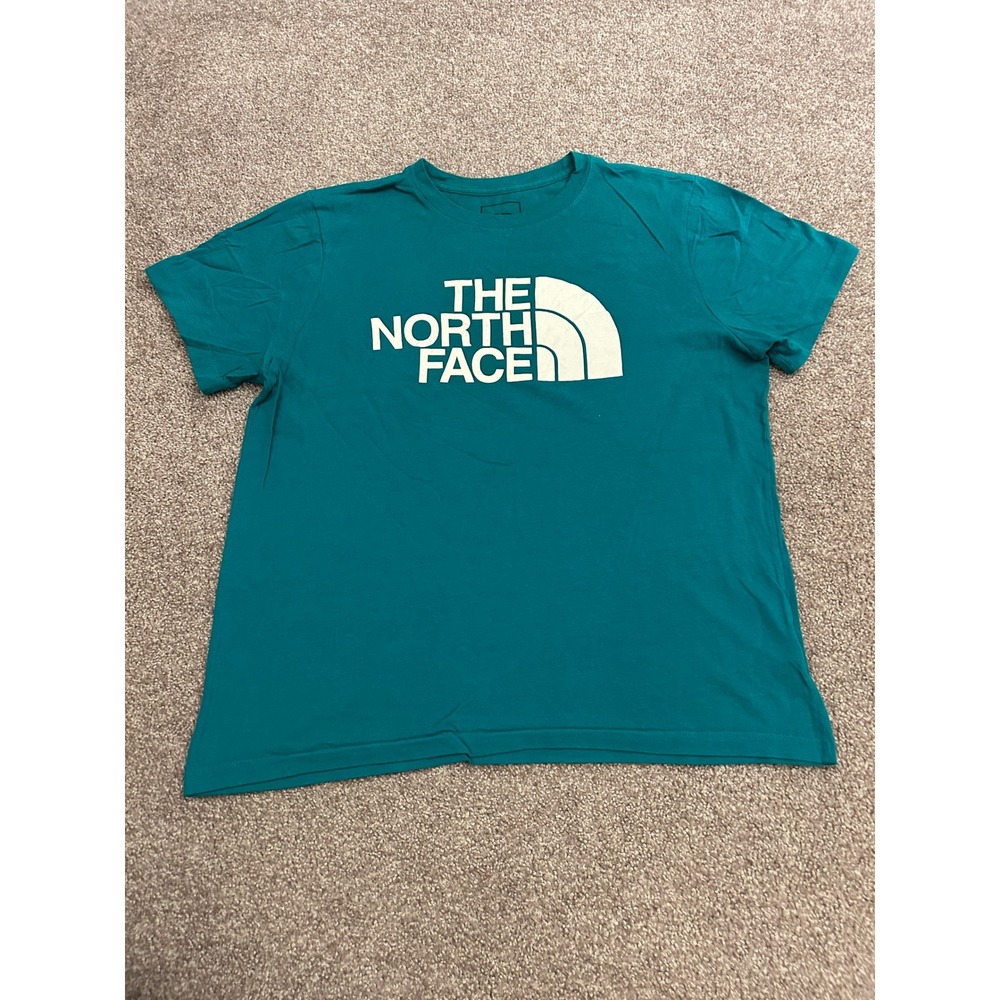 The North Face T-Shirt Womens Medium Teal Excellent Half Dome Logo Crew Neck - Picture 1 of 8